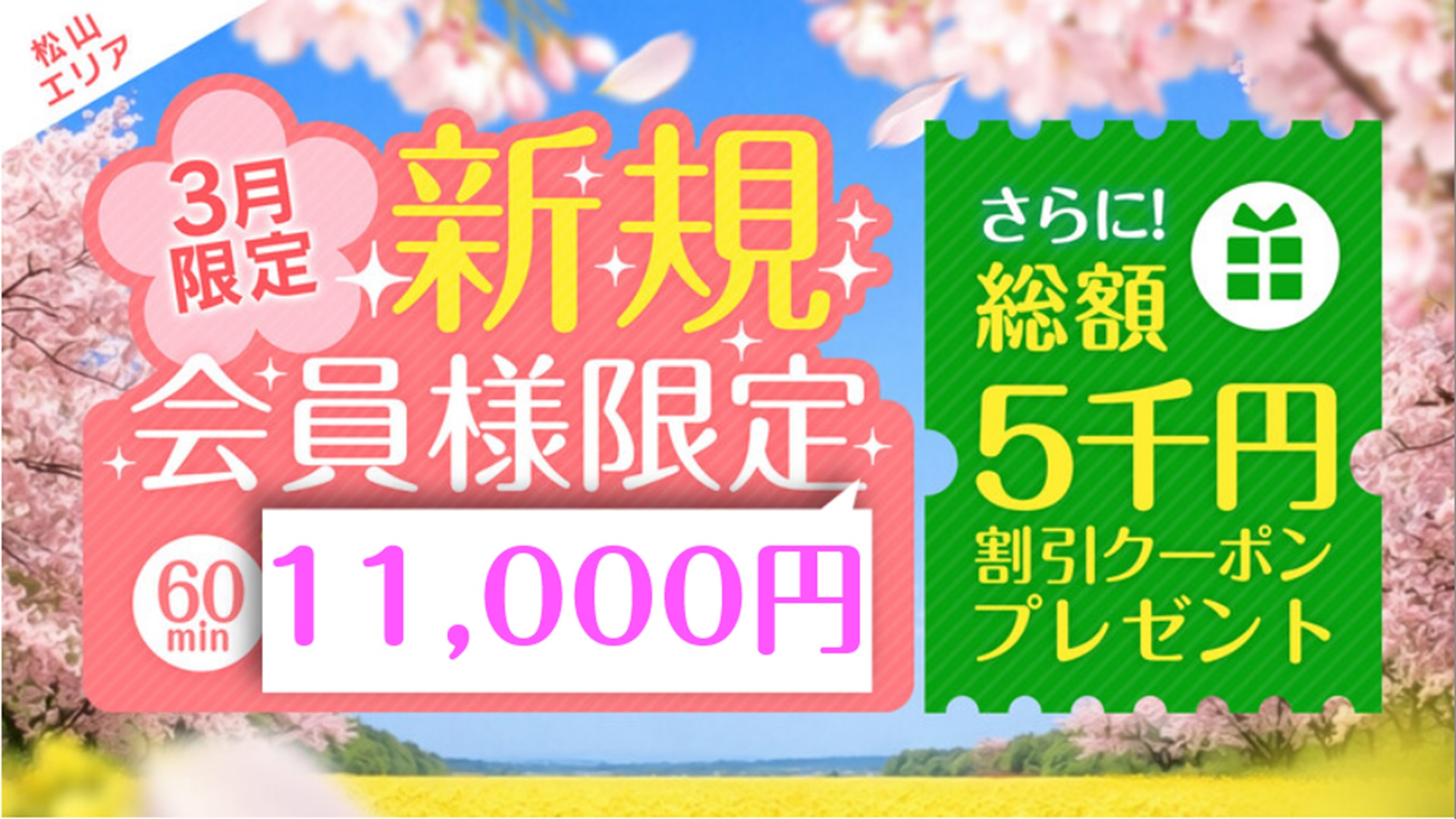 3月限定60分10000円