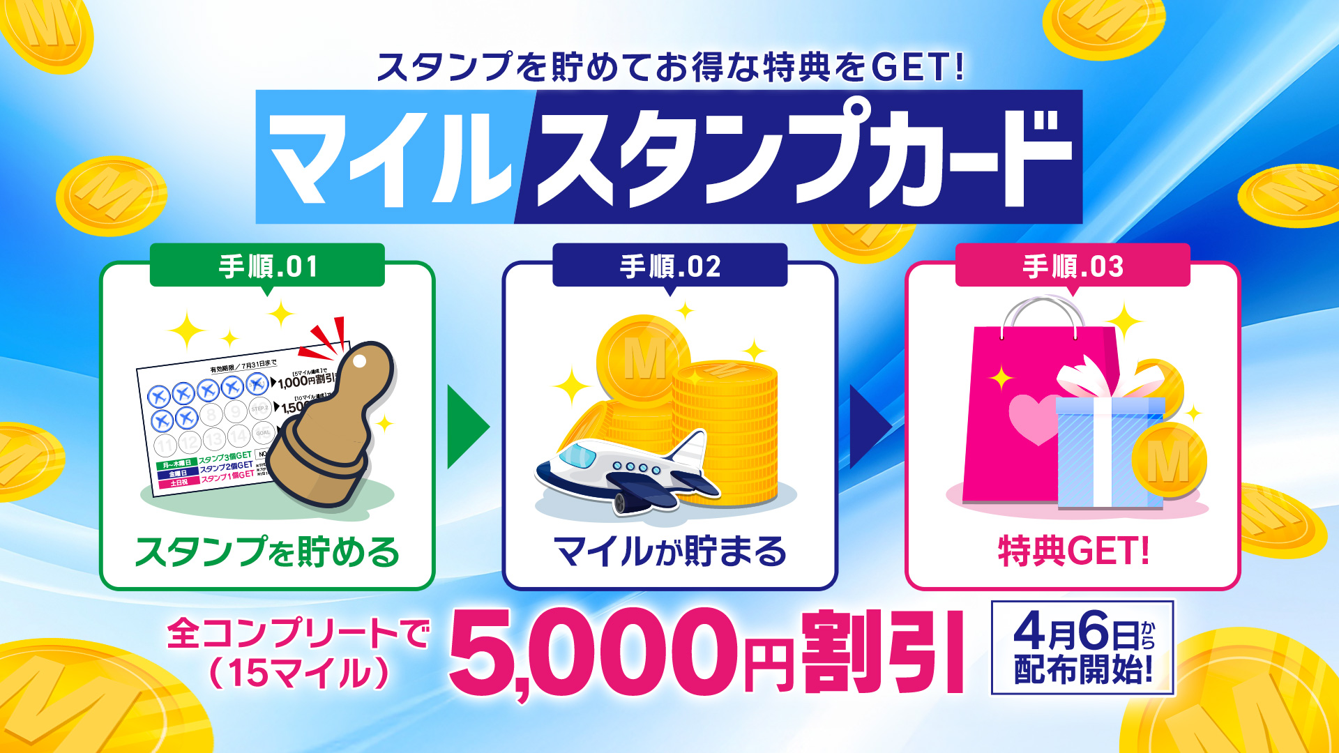 マイルスタンプカード配布開始！
